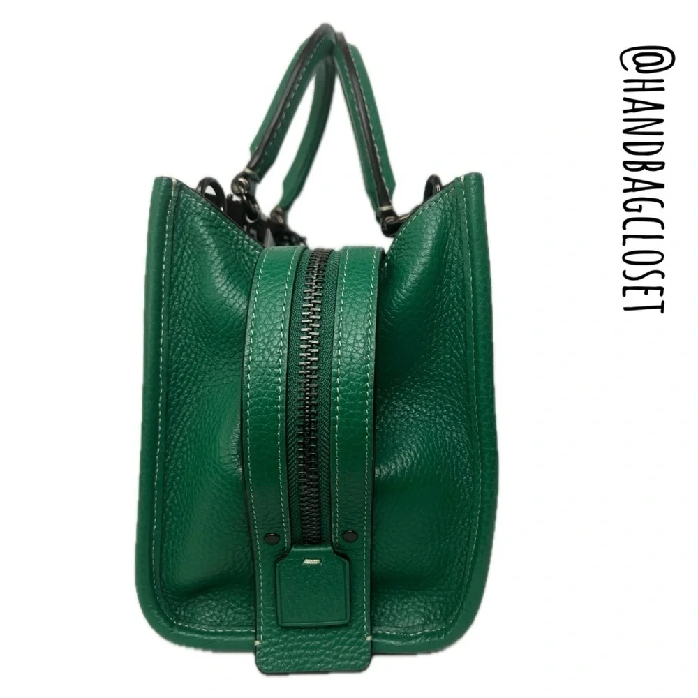 Coach Green Grass 25 Rare Glovetanned Leather Rogue Bag - Picture 7 of 16